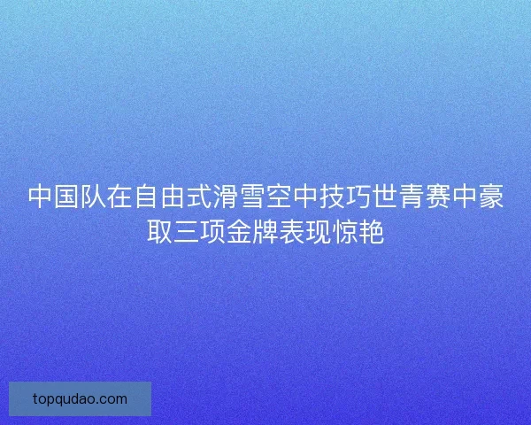 中国队在自由式滑雪空中技巧世青赛中豪取三项金牌表现惊艳
