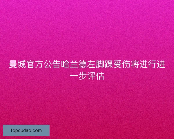 曼城官方公告哈兰德左脚踝受伤将进行进一步评估 曼城官方公告哈兰德左脚踝受伤将进行进一步评估